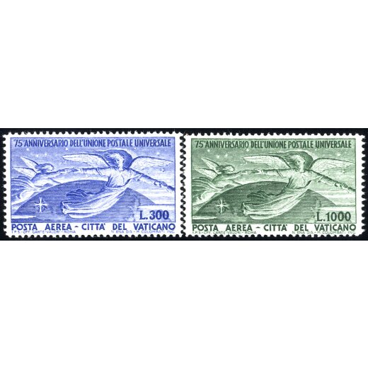 1949, UPU. 2 val., gomma legg. scura (S. A18-19)