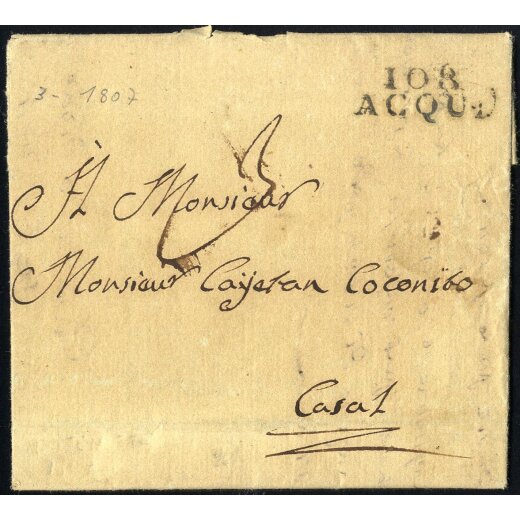 1807, lettera del 11.3. per Casal, con timbro 108/ACQUI, Vollmeier P 7