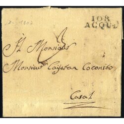 1807, lettera del 11.3. per Casal, con timbro 108/ACQUI,...