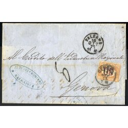1873, lettera non affrancata da Palermo il 16.10.73 per...