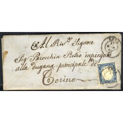 1862, lettera completa del 17.1.1862 da Ceva per Torino,...