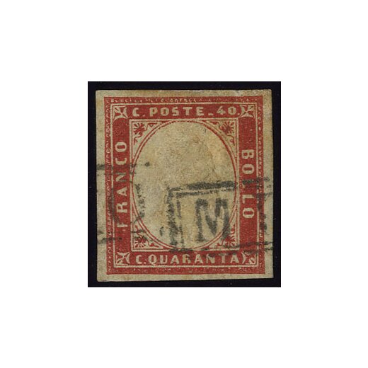 1855-63, 40 c. rosso carminio, Sass. 16