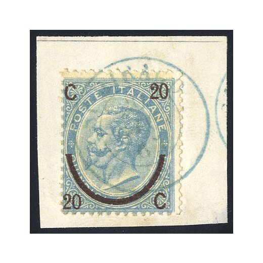 "Sumirago", annullo d.c. rosetta in azzurro su Sass. 23