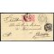 1890, "ROVEREDO 2 / 7 / 7. A / 91", zwei Einkreisstempel auf Paar 5 Kr. + 10 Kr. auf Auslandsbrief der 2. Gewichtsstufe ins Königreich Italien (ANK 53+53+54)