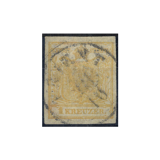 1850, 1 Kr. HPIa hellocker, minimale M&auml;ngel, gepr&uuml;ft Puschmann (ANK 1HIa)