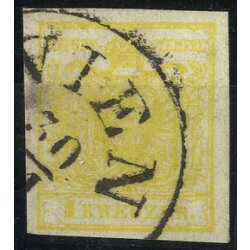 1854, 1 Kr. MPIII zitronengelb auf Briefst&uuml;ck,...