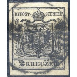 1850, 2 Kr. HPI schwarz, gestempelt, Befund Puschmann...