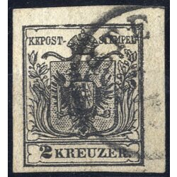 1850, 2 Kr. HPIIIa schwarz, gestempelt, Befund Strakosch...