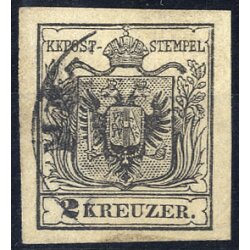 1854, 2 Kr. MPIIIb schwarz, gestempelt, Befund Steiner...