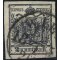 1854, 2 Kr. MPIIIb schwarz, Kartonpapier 0,12 mm, gestempelt, Befund Dr. Ferchenbauer VÖB (ANK 2MIIIb)
