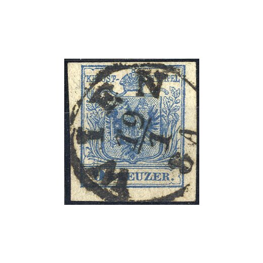 1850, 9 Kr. HPIIIa, Kartonpapier 0,12 mm, Attest Wallner (ANK 5HIIIa)