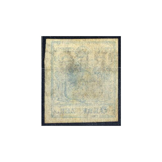1850, "Maschinenabklatsch", 9 Kr. HPIIb dunkelblau (ANK 5HIIb)