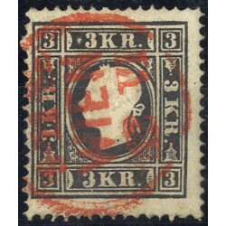 1859, "Rotstempel", 3 Kr. schwarz, Type II (ANK...
