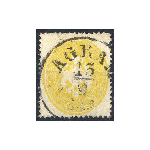 1863, 2 Kr. gelb, Pr&uuml;fungsmitteilung Babor (ANK 24)