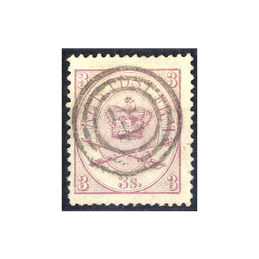 1864, Kroninsignien, 3 S lila, gez&auml;hnt 13 : 12 1/2, Mi. 12A