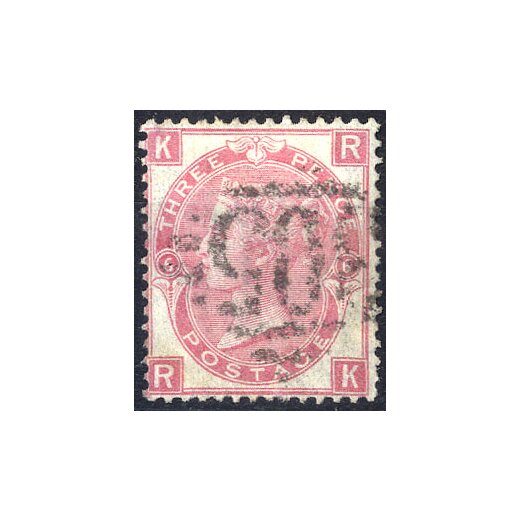1867, Victoria, 3 P rosalila, Plattennr. 6, SG 103 / 60,-
