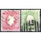 1870/76, Luis I, 25 R. rosa und 50 R. grün, Mi. 38,39