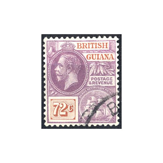 1913/17, Georg V., 72 C.lila/braunorange, Stempel ohne Obligo, Mi. 137