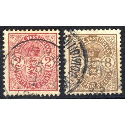 1903, Wappen, 2 C. karmin und 8 C. braun, Mi. 27-28