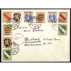 1946, komplette Serie auf 2 Briefen von Konstanz am...