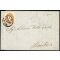 1862, 10 Soldi bruno mattone su lettera da Bassano 10.5.1863 per Mantova (Sass. 34)