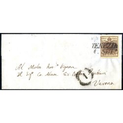 1850, 30 Cent. bruno rossastro scuro su lettera da...