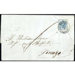 1850, Lettera della terza distanza per l estero da Massa...