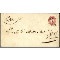 1863, Intero postale 5 Soldi, formato piccolo senza...