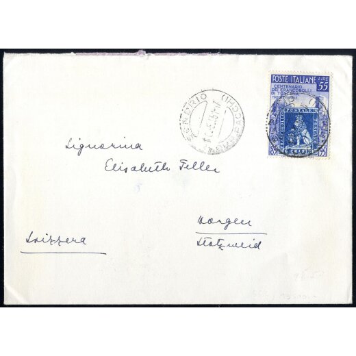 1951, lettera da Sondrio il 10.6 per Horgen (Svizzera) affrancata con Toscana 55 L., Sass. 654