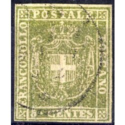 1860, Governo Provvirorio, 5 Cent. verde, usato, firm. A....