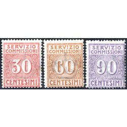 1925, Servizio Commissioni, tre valori, gomma integra...