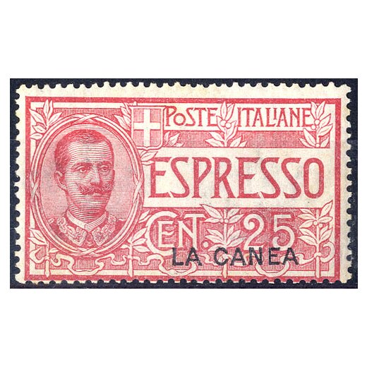1906, Espresso, 25 Cent. rosa, gomma integra (Sass. E1 / 40,-)