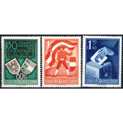1950, Kärntner Volksabstimmung, 3 Werte (Ank 964-66 / 180,-)