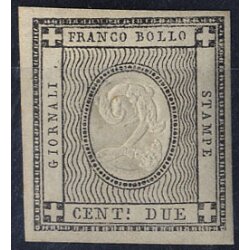 1861, Stampati, 2 Cent. grigio nero, nuovo con gomma...