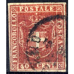 1860, Governo Provvisorio, 40 Cent. carminio, ben...