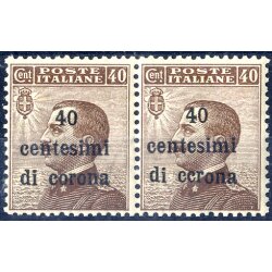 1919, Trento e Trieste, 40 su 40 Cent. bruno, coppia con...