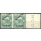 1922, Costituente Fiumana, 5 Cent. verde, coppia orizzontale bordo di foglio con variet? "soprastampa spostata in senso verticale, esemplare a destra con gomma integra (Sass. 179ka / 200,-)