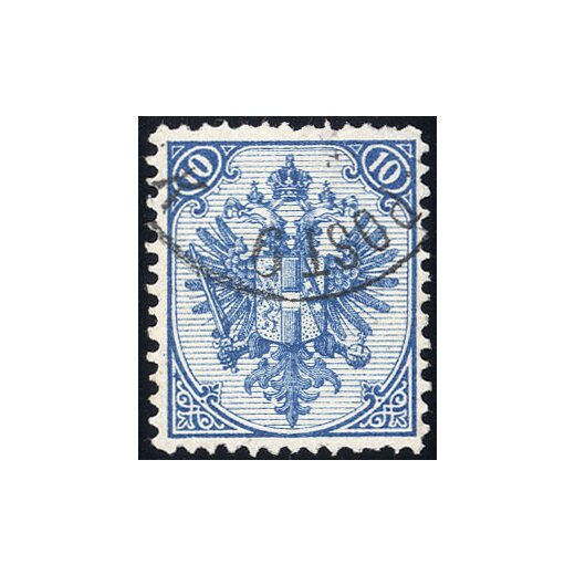 1879, Steindruck, 10 Kr. hellblau, LZ 12ž:12, geprüft Goller (Mi. 5Ib - 6Ib)