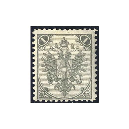 1890, Steindruck, 1 Kr. grau, LZ 11?, signiert Dr. Ferchenbauer V&Ouml;B (Mi. 1IMa - Fb. 2I)