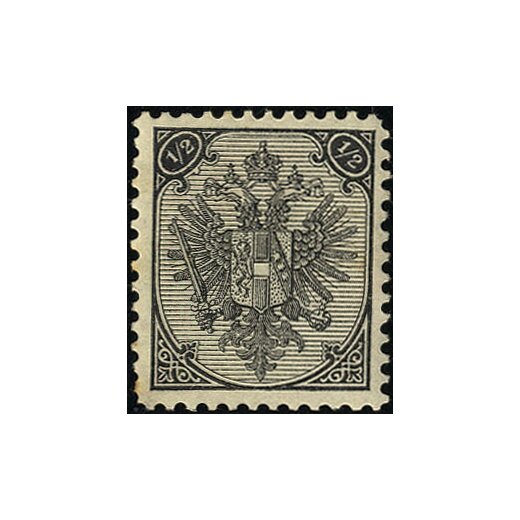 1895, Buchdruck, 1/2 Kr. schwarz, Type A, LZ 11 1/2, (Mi. 9II/IC- ANK 1II/A / 30,-)