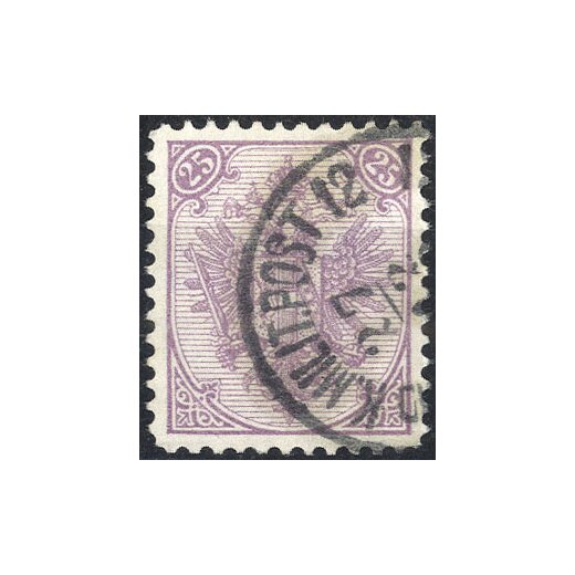 1895, Buchdruck, 25 Kr. violett, LZ 11 1/2, (Mi. 7IIC- ANK 9II)