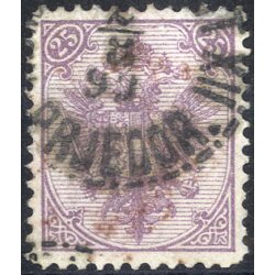 1895, Buchdruck, 25 Kr. violett, LZ 11 1/2, (Mi. 7IIC-...