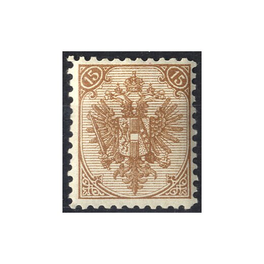 1895, Buchdruck, 15 Kr. braun, LZ 10 1/2, (Mi. 6IIA- ANK 7II / 36,-)