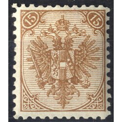 1895, Buchdruck, 15 Kr. braun, LZ 10 1/2, (Mi. 6IIA- ANK...