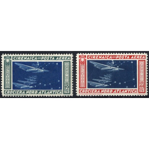 1933, Crociera Balbo, serie 2 valori, Sass. A18-19