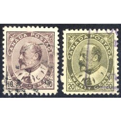1903/08, Eduard VII, 10 C. purpur und 20 C....