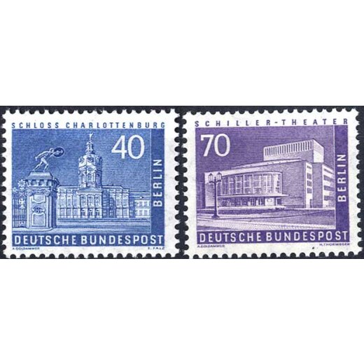 1956, Stadtbilder II, 15 Werte, Mi. 140-154 Unif. 125-135A