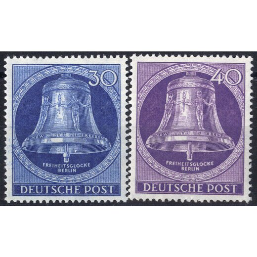 1953, Glocke Kl&ouml;ppel in der Mitte, 5 Werte, Mi. 101-105 / 80,- Unif. 87-91