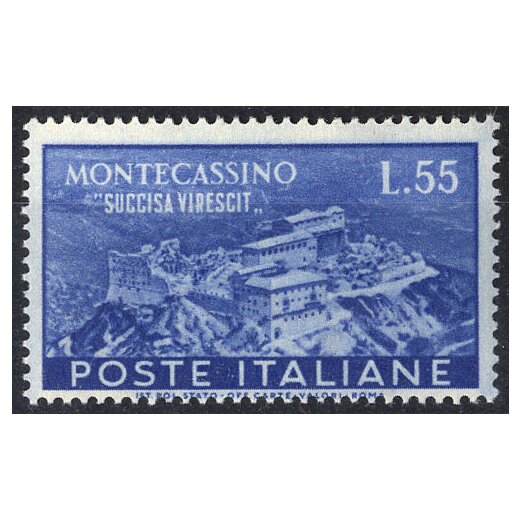 1951, Monte Cassino, 2 valori, Mi. 837-838 Sass. 664-665
