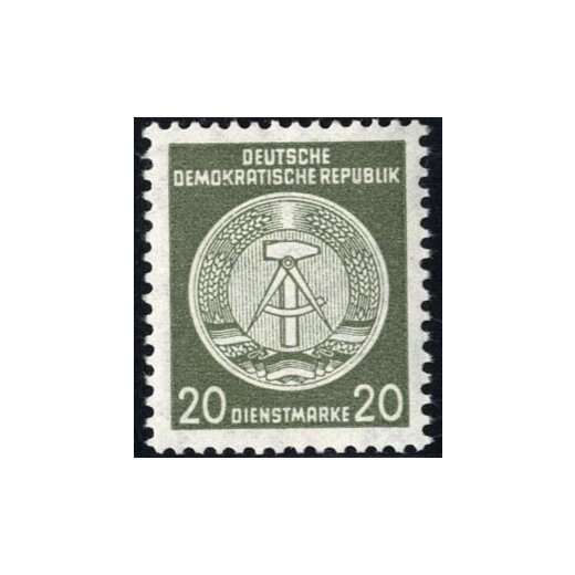 1954, Dienstmarken, 20 Pf. schwarzgrauviolett, geprüft Jahn (Mi. 22xX)